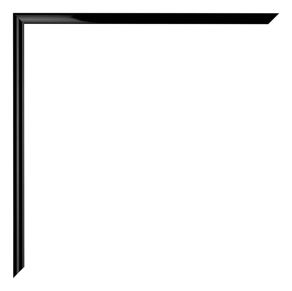 Bilderrahmen 60x85 cm - Schwarz Hochglanz - Aluminium - Kent