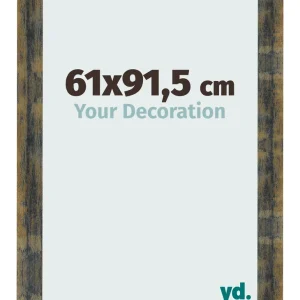 Bilderrahmen 61x91,5 cm - Blau Gold Meliert - MDF - Pisa