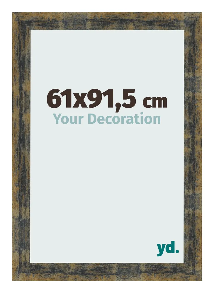 Bilderrahmen 61x91,5 cm - Blau Gold Meliert - MDF - Pisa
