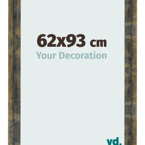 Bilderrahmen 62x93 cm - Blau Gold Meliert - MDF - Pisa