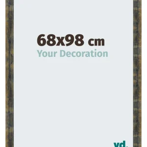 Bilderrahmen 68x98 cm - Blau Gold Meliert - MDF - Pisa