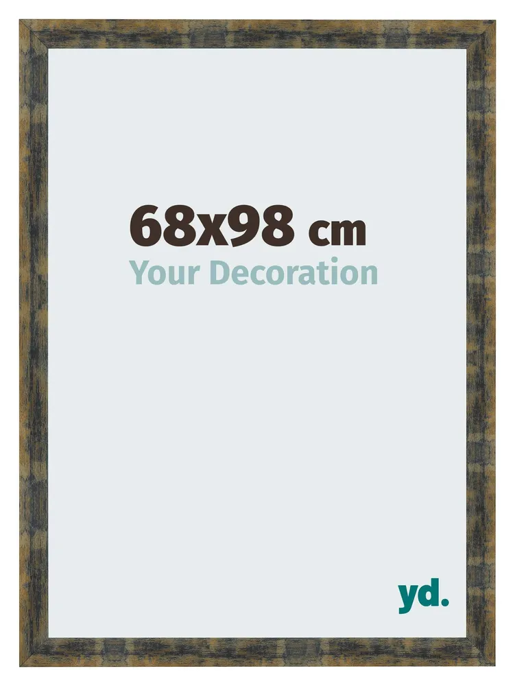 Bilderrahmen 68x98 cm - Blau Gold Meliert - MDF - Pisa