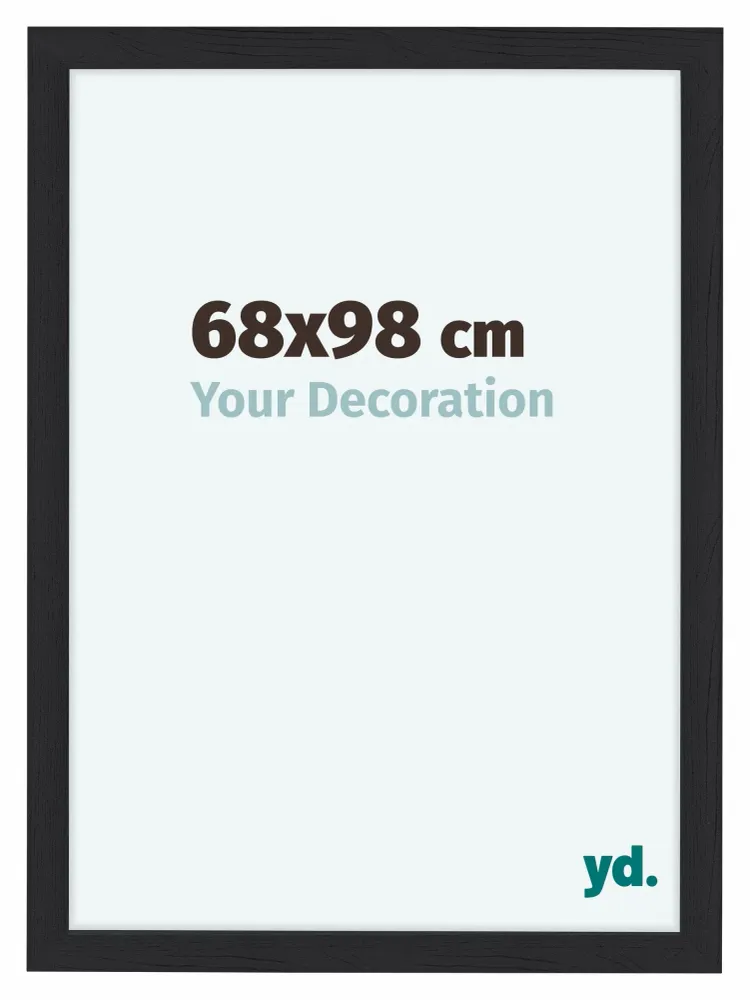 Bilderrahmen 68x98 cm - Schwarz Gemasert - MDF - Como