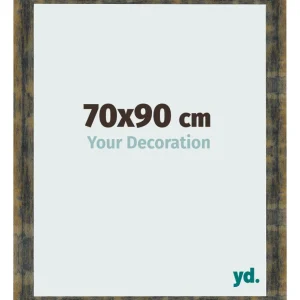 Bilderrahmen 70x90 cm - Blau Gold Meliert - MDF - Pisa