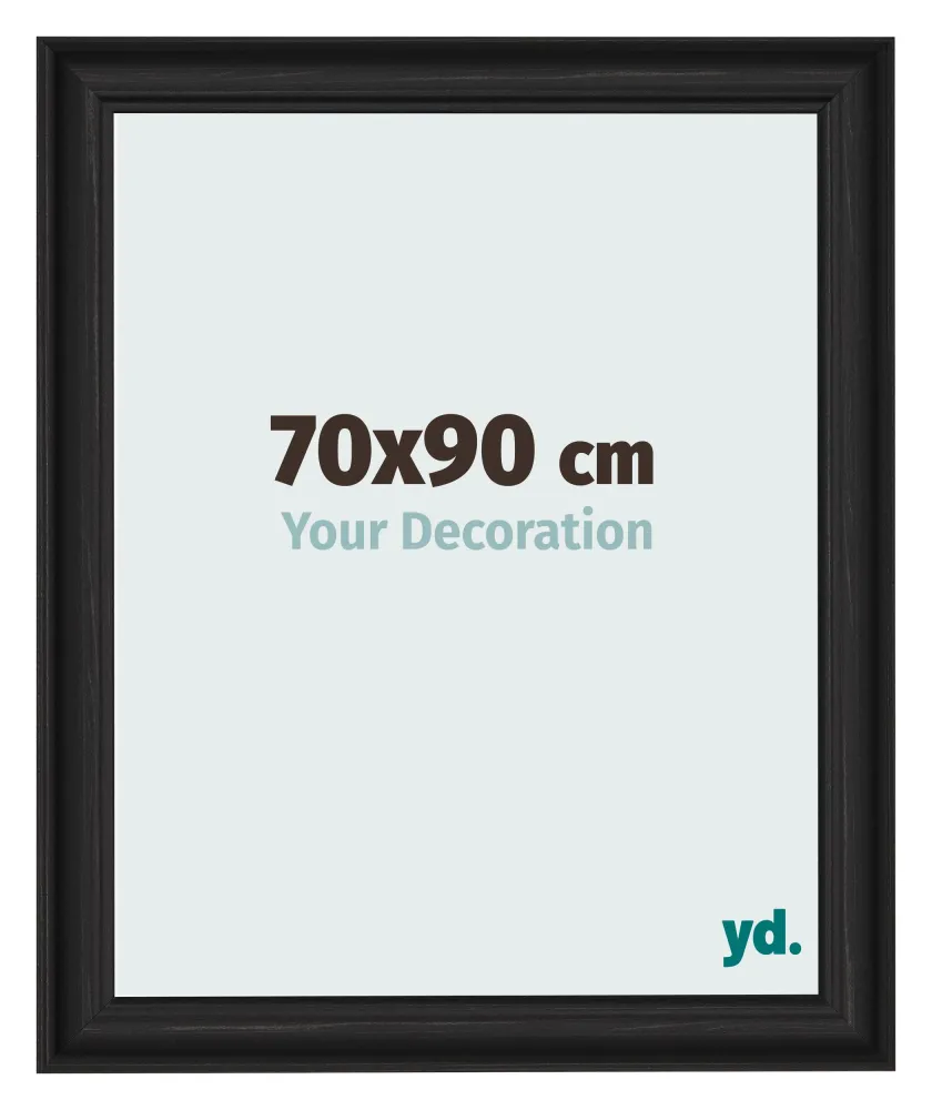 Bilderrahmen 70x90 cm - Schwarz Gemasert - MDF - Lazio