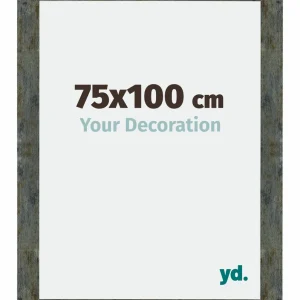 Bilderrahmen 75x100 cm - Blau Gold Meliert - MDF - Mura