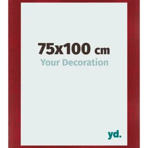 Bilderrahmen 75x100 cm - Weinrot Gewischt - MDF - Pisa