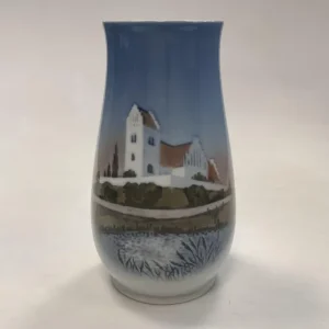 Bing og Grøndahl Art Nouveau Vase med Landsbykirke No. 1302/6210