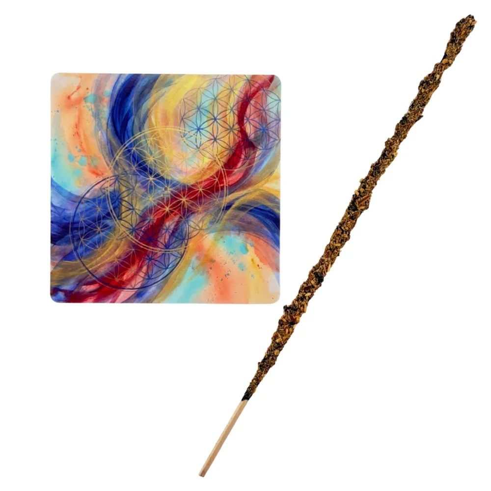 Blume des Lebens – Motiv 9 | Abstrakter Räucherstäbchenhalter aus Acryl - 10 × 10 cm