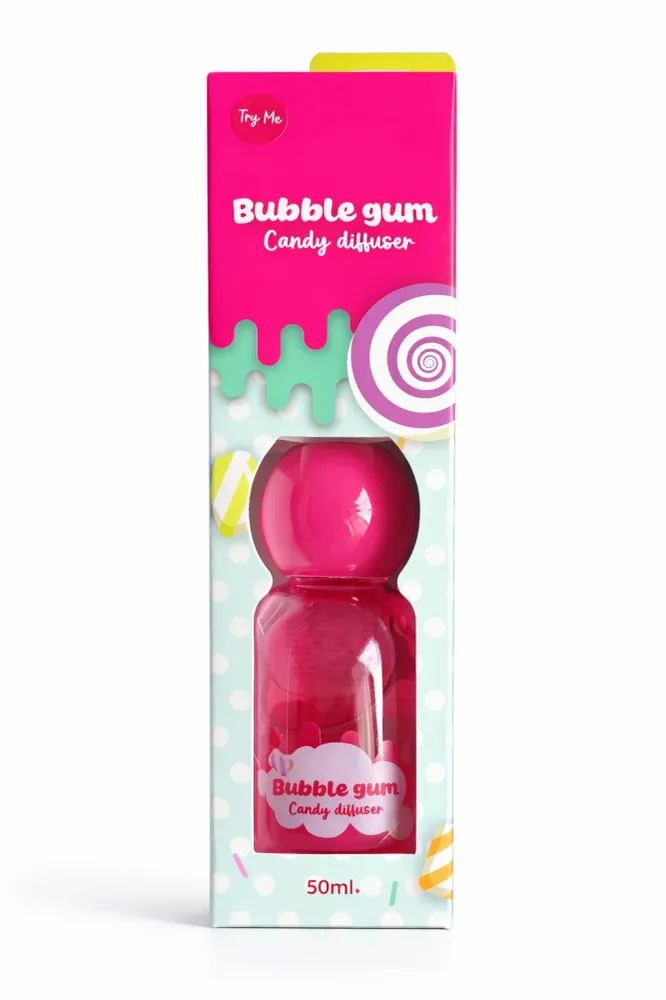 Bubble Gum Candy Diffuser 50ml – Duftspender Hausparfum – Süßer Bubblegum Raumduft-Diffuser – Candy Duft Aroma Diffuser