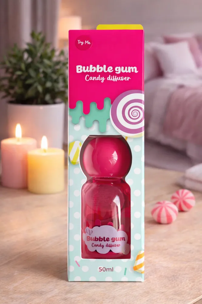 Bubble Gum Candy Diffuser 50ml – Duftspender Hausparfum – Süßer Bubblegum Raumduft-Diffuser – Candy Duft Aroma Diffuser