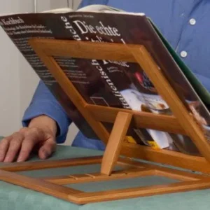Buch- und Zeitschriftenhalter aus Bambus, 4-fach verstellbar, zusammenklappbar