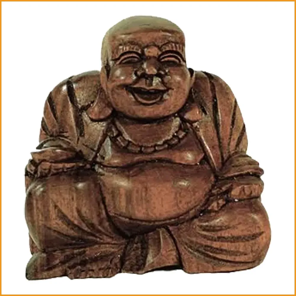Chinesischer HAPPY BUDDHA Figur - Mönch aus Holz