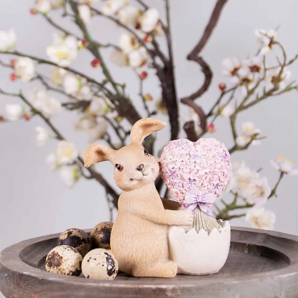 Clayre & Eef - Hase mit Blumen aus Eierschale