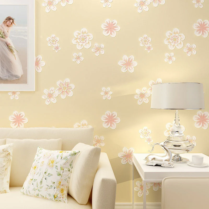 20,5" x 31' Blumentapete für Mädchenzimmer, Blütenwandkunst Rosa, schmutzabweisend Clearhalo