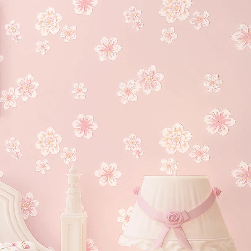 20,5" x 31' Blumentapete für Mädchenzimmer, Blütenwandkunst Rosa, schmutzabweisend Clearhalo