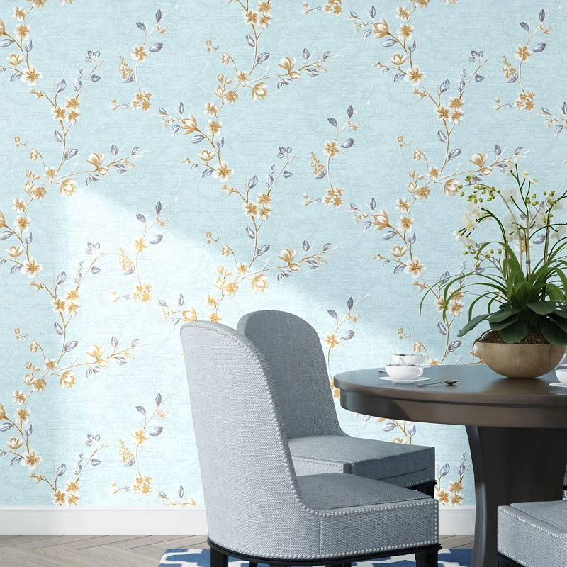 33' x 20,5" ländliche Tapetenrolle für Wohnzimmerdekoration mit Blumenmuster neutraler Farbe Clearhalo