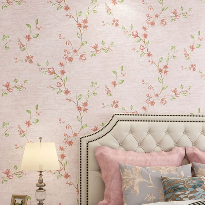 33' x 20,5" ländliche Tapetenrolle für Wohnzimmerdekoration mit Blumenmuster neutraler Farbe Clearhalo
