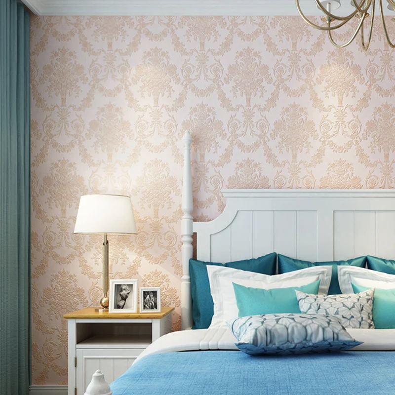 3D-geprägte, waschbare Tapete im Retro-Stil, Jacquard-Wanddekoration für Zuhause, unbeklebt Clearhalo