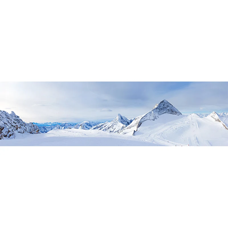 Abwaschbare Wandgemälde „Snowy Mountain Road“, individuelle Wanddekoration im modernen Stil für das Wohnzimmer Clearhalo