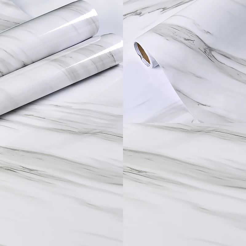 Abziehbare Marmor-Tapetenrolle, moderne, abnehmbare Küchenwandverkleidung, 32,3 m² Clearhalo