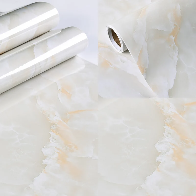 Abziehbare Marmor-Tapetenrolle, moderne, abnehmbare Küchenwandverkleidung, 32,3 m² Clearhalo