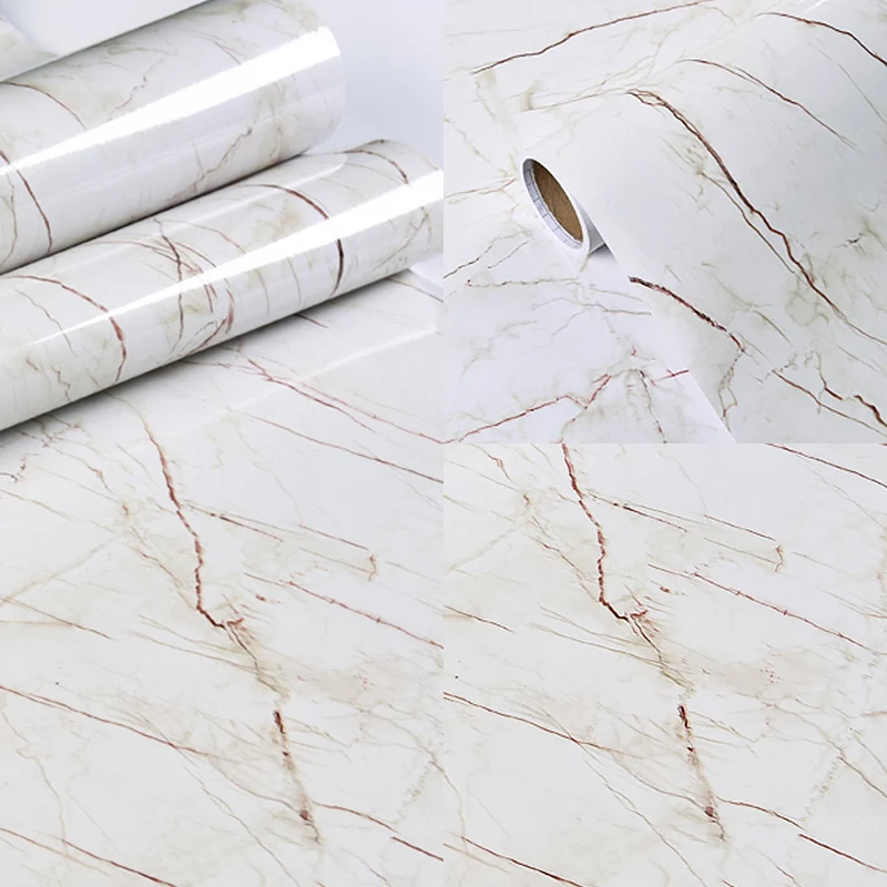 Abziehbare Marmor-Tapetenrolle, moderne, abnehmbare Küchenwandverkleidung, 32,3 m² Clearhalo