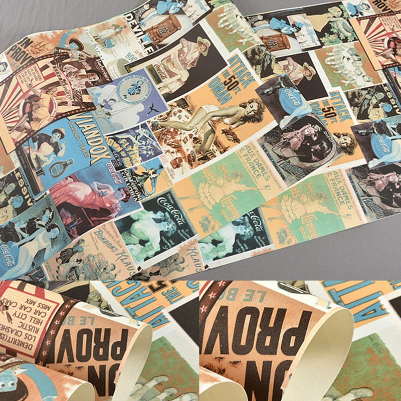American Beauties Wandverkleidung für Kaffee- und Kleidergeschäfte, nicht verklebte 33' L x 20,5" W Retro-Tapete Clearhalo
