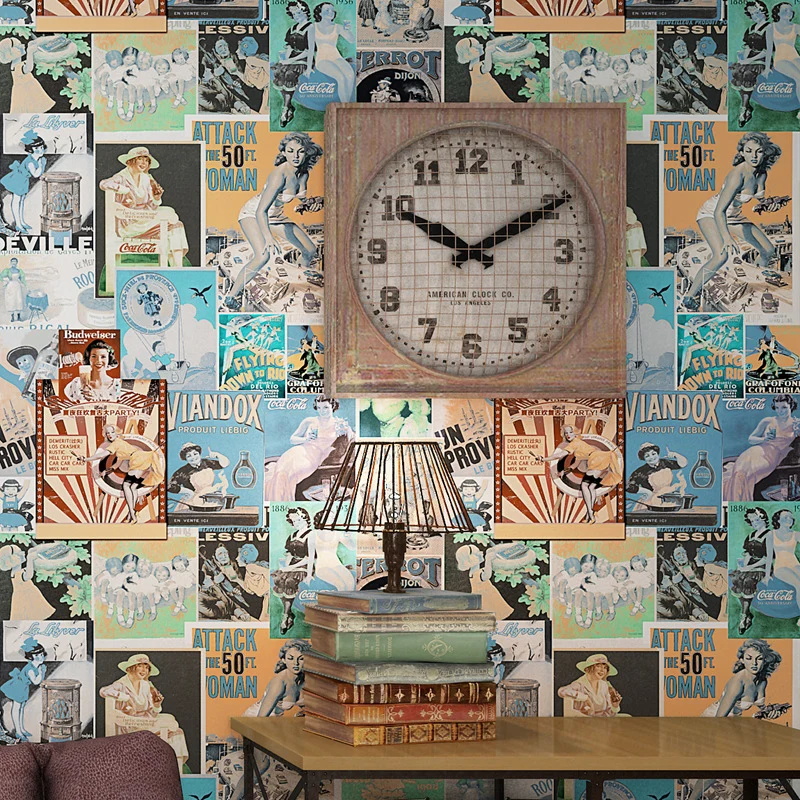 American Beauties Wandverkleidung für Kaffee- und Kleidergeschäfte, nicht verklebte 33' L x 20,5" W Retro-Tapete Clearhalo