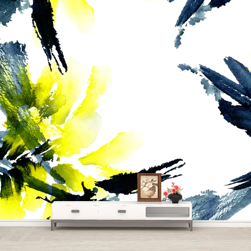 Aquarell-Vogel- und Zweig-Wandgemälde, künstlerische, waschbare Schlafzimmer-Wanddekoration, maßgeschneidert Clearhalo