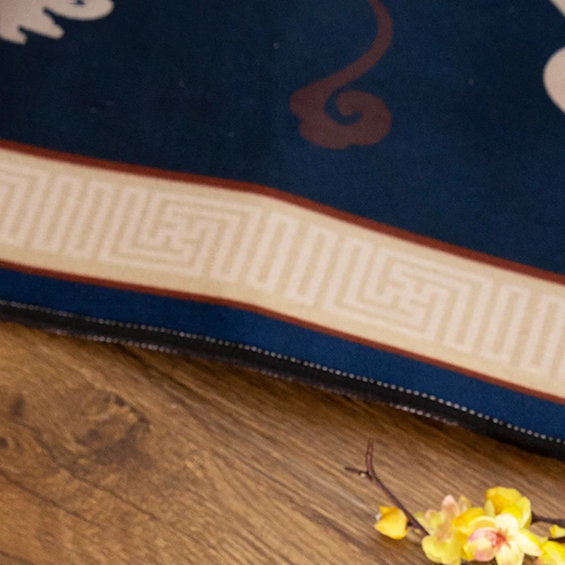 Asiatischer Wohnzimmerteppich, mehrfarbig, chinesisch bedruckter Teppich, Polyester, rutschfeste Unterseite, haustierfreun...