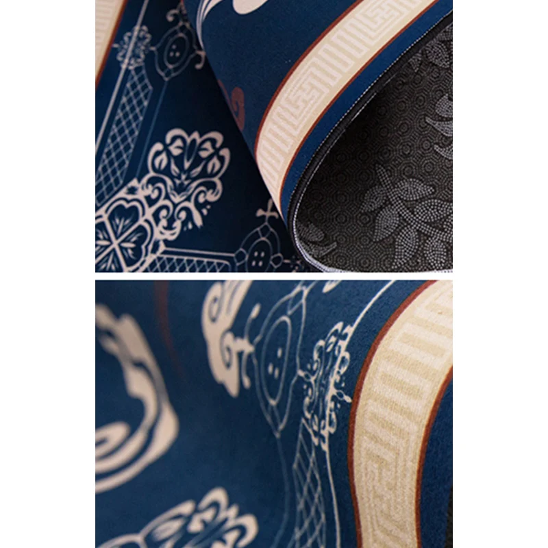 Asiatischer Wohnzimmerteppich, mehrfarbig, chinesisch bedruckter Teppich, Polyester, rutschfeste Unterseite, haustierfreun...