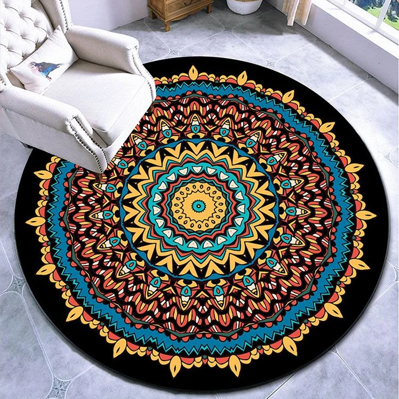 Ausgefallener, mehrfarbiger Teppich mit Paisleymuster, marokkanischer Polypropylen-Teppich, maschinenwaschbarer, rutschfes...