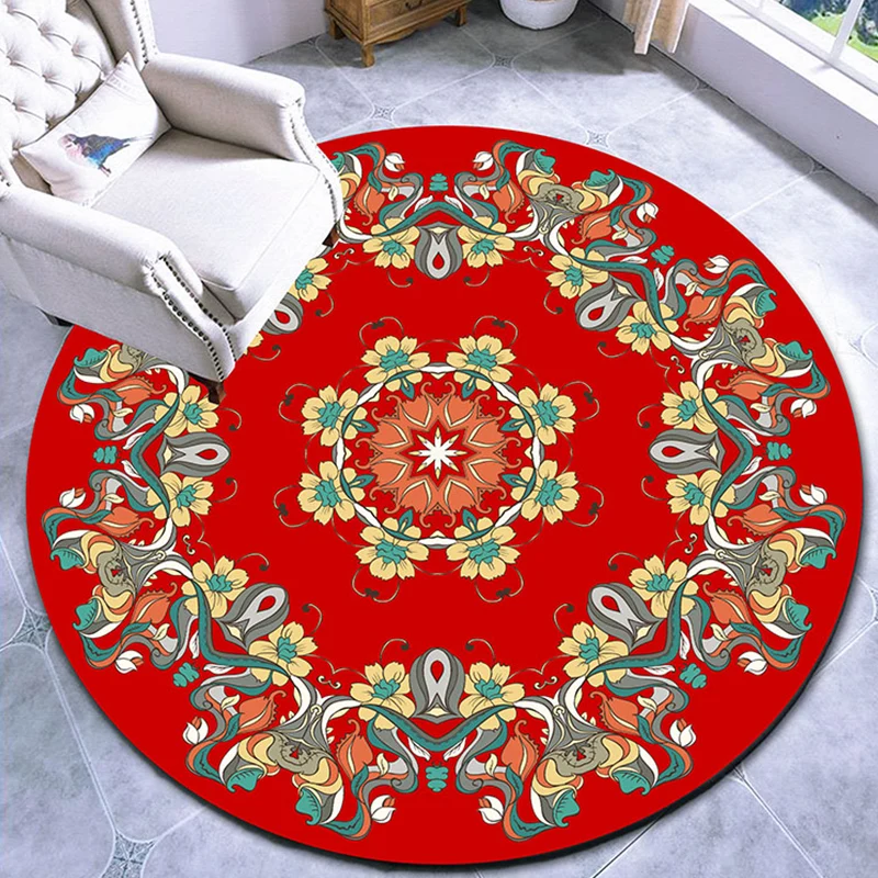 Ausgefallener, mehrfarbiger Teppich mit Paisleymuster, marokkanischer Polypropylen-Teppich, maschinenwaschbarer, rutschfes...