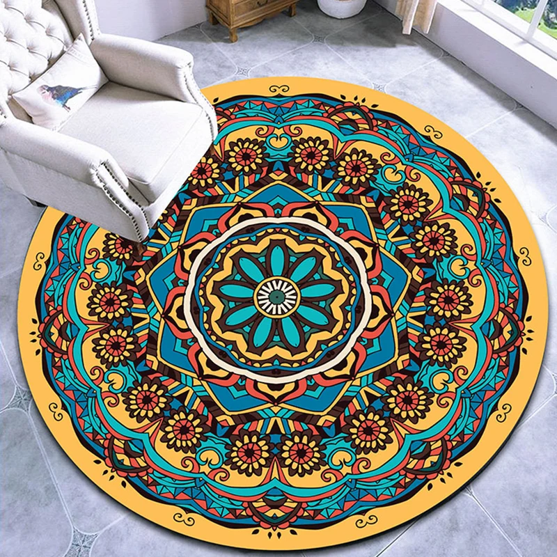 Ausgefallener, mehrfarbiger Teppich mit Paisleymuster, marokkanischer Polypropylen-Teppich, maschinenwaschbarer, rutschfes...