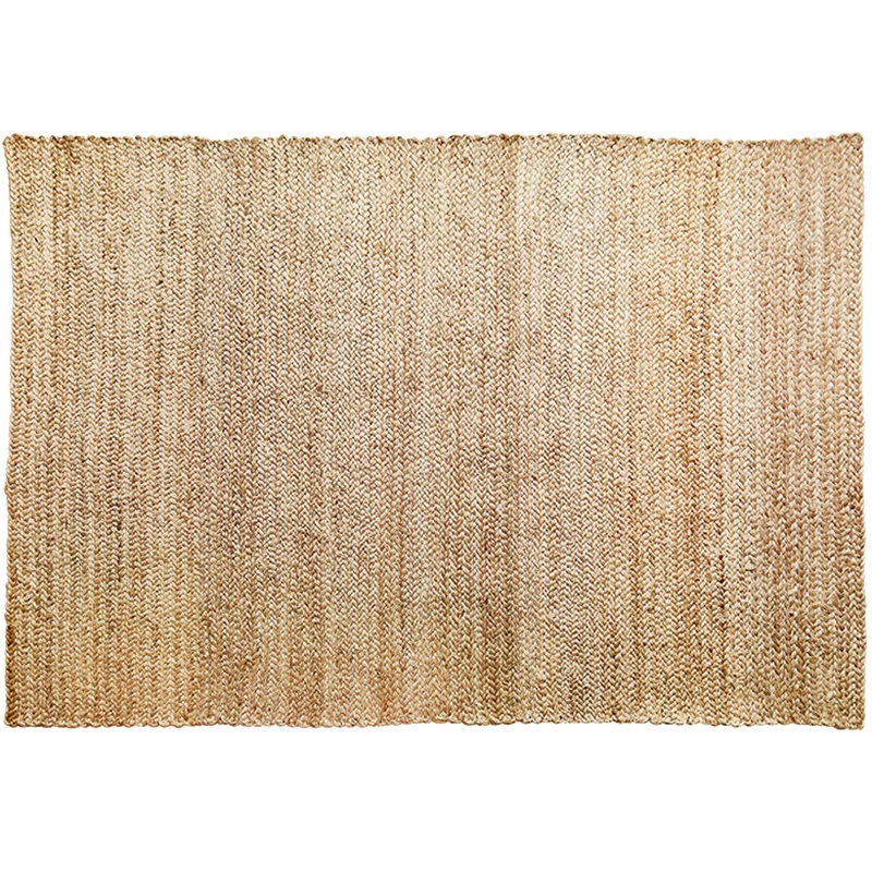 Bauernhof-Schlafzimmerteppich, mehrfarbig, einfarbig, Jute-Teppich, handgefertigt, Naturfaser-Teppich Clearhalo