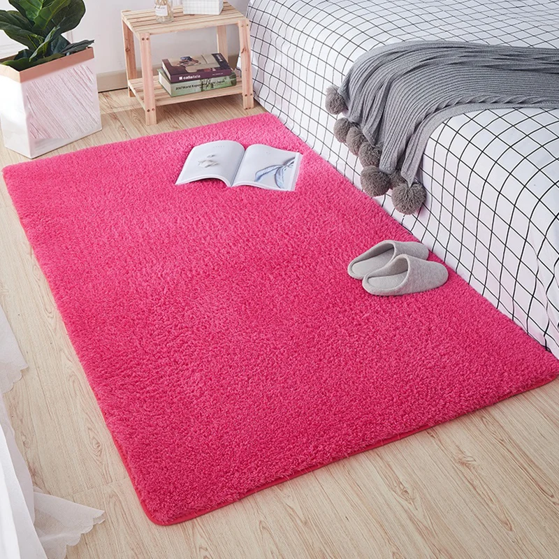 Bequemer nordischer Teppich, mehrfarbig, einfarbig, waschbar, haustierfreundlich, rutschfester Teppich für Schlafzimmer Cl...
