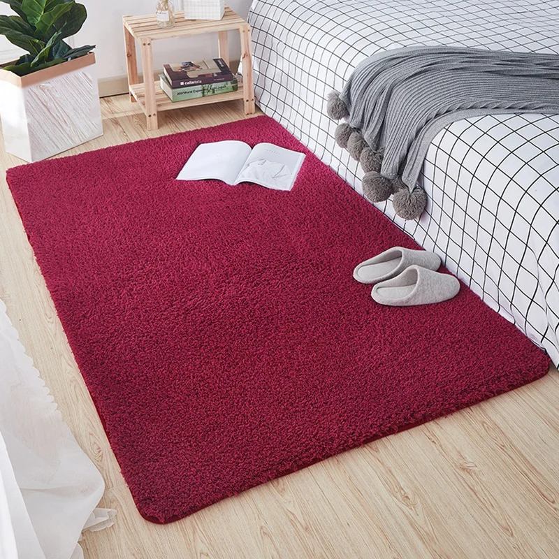 Bequemer nordischer Teppich, mehrfarbig, einfarbig, waschbar, haustierfreundlich, rutschfester Teppich für Schlafzimmer Cl...