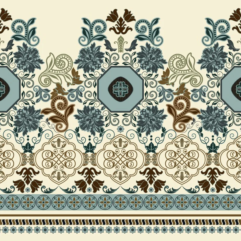 Blau-braune Blumentapeten-Wandbilder, feuchtigkeitsbeständige Boho-Schlafzimmer-Wandverkleidung Clearhalo