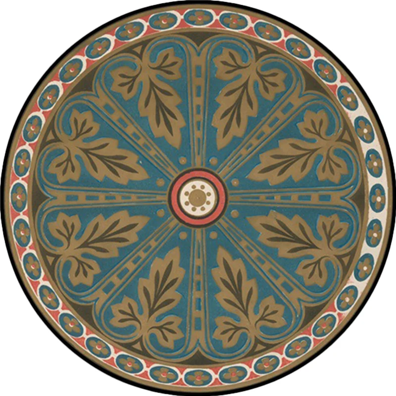 Blauer Americana-Teppich, Polyester, Southwestern Leaf-Teppich, rutschfester Teppich für Schlafzimmer Clearhalo