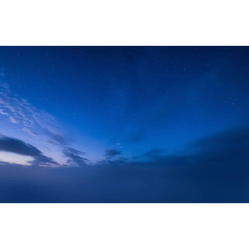 Blauer zeitgenössischer Wandaufkleber voller Größe, Wolken- und Sternenhimmel-Wanddekoration für Schlafzimmer Clearhalo