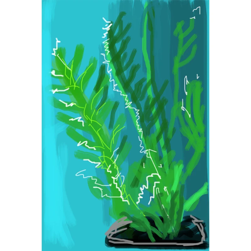 Blau-grüne Topfpflanzen-Wandbilder, Tapete, wasserfest, moderne Kunst, Schlafzimmer-Wanddekoration Clearhalo
