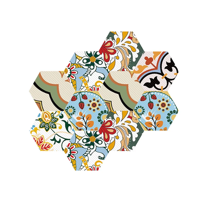 Boho-Tapetenpaneel mit Schmetterlingen und Blumen, gelb-grün, selbstklebende Wanddekoration für die Küche Clearhalo