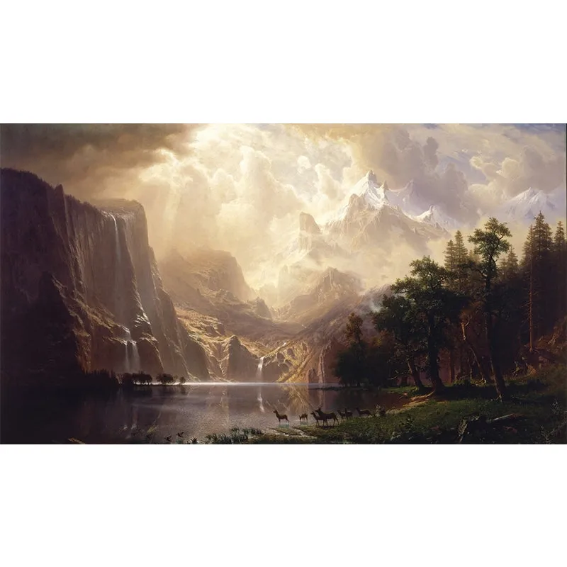 Braune Artistik-Tapeten-Wandbilder, ganz unter den Bergen der Sierra Nevada, zeichnende Wandkunst für Zuhause Clearhalo