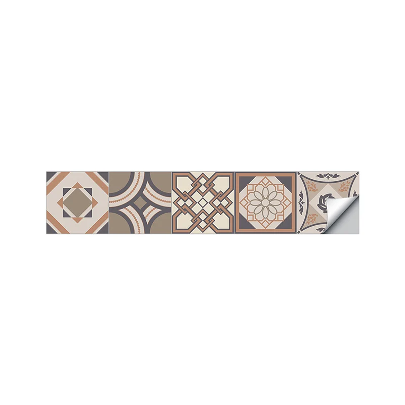 Braune Boho-Tapetenbahnen, 9,9 x 20,3 cm, Harlekin-Muster, Wandverkleidung für Akzentwände Clearhalo