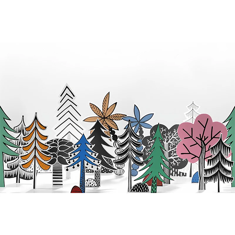 Bunte Wald-Wandbild-Pflanze, Kinderkunst, wasserfeste Wandverkleidung für Kinderspielzimmer Clearhalo