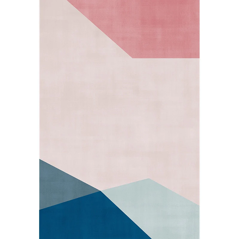 Colorblock-Teppich, Polyester, moderner Teppich, waschbar, rutschfest, haustierfreundlich, für Wohnzimmer Clearhalo