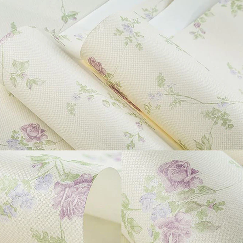 Dekorative, dichte Blumenmuster-Tapete aus Vliesstoff, minimalistische Wandverkleidung für Akzentwände Clearhalo