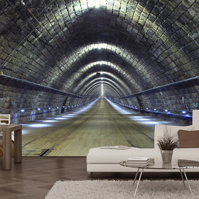 Dekorative unterirdische Tunnel-Wandverkleidung aus Vliesstoff für Besprechungsräume Clearhalo