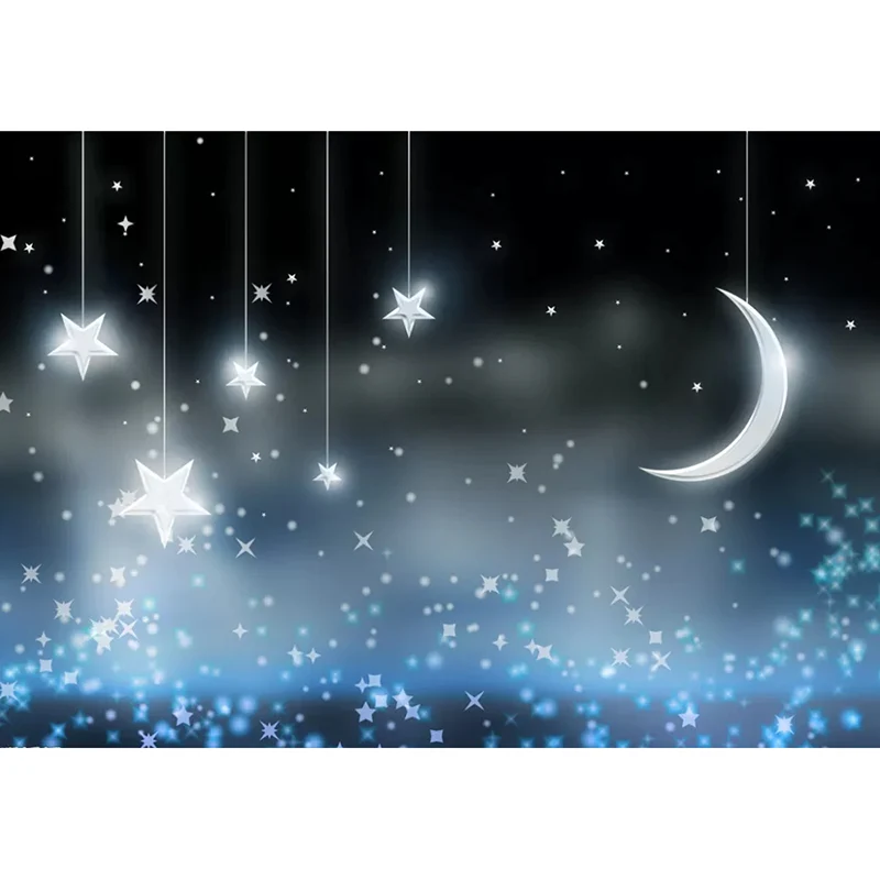 Dekoratives Wandbild mit Sternen und Mond, schlichte Wandkunst aus Vliesstoff für das Kinderzimmer Clearhalo